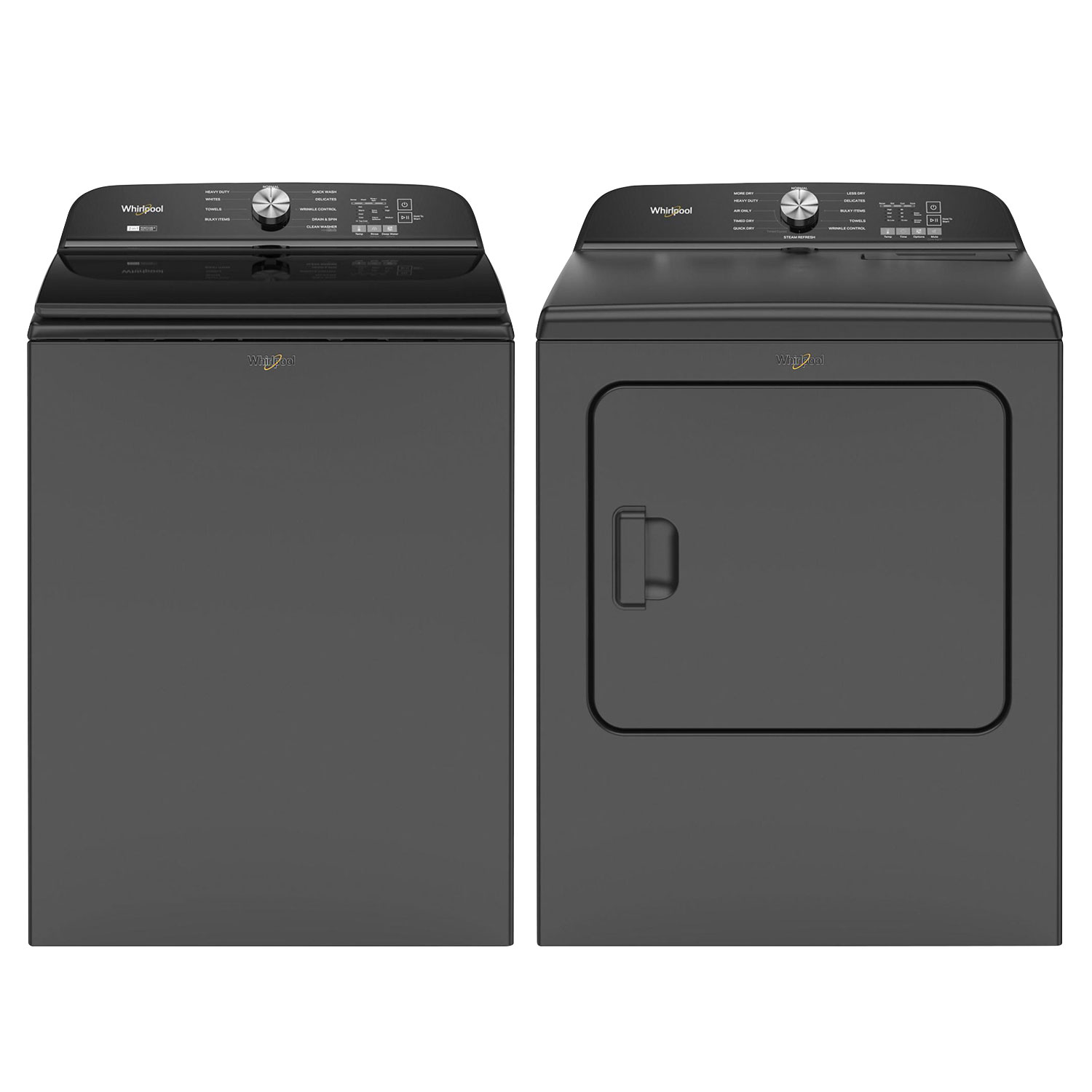 Whirlpool 6.1 Cu. Ft. 2-in-1 High Efficiency Top Load Washer & 7.0 Cu. Ft. Electric Dryer - Volcano Black