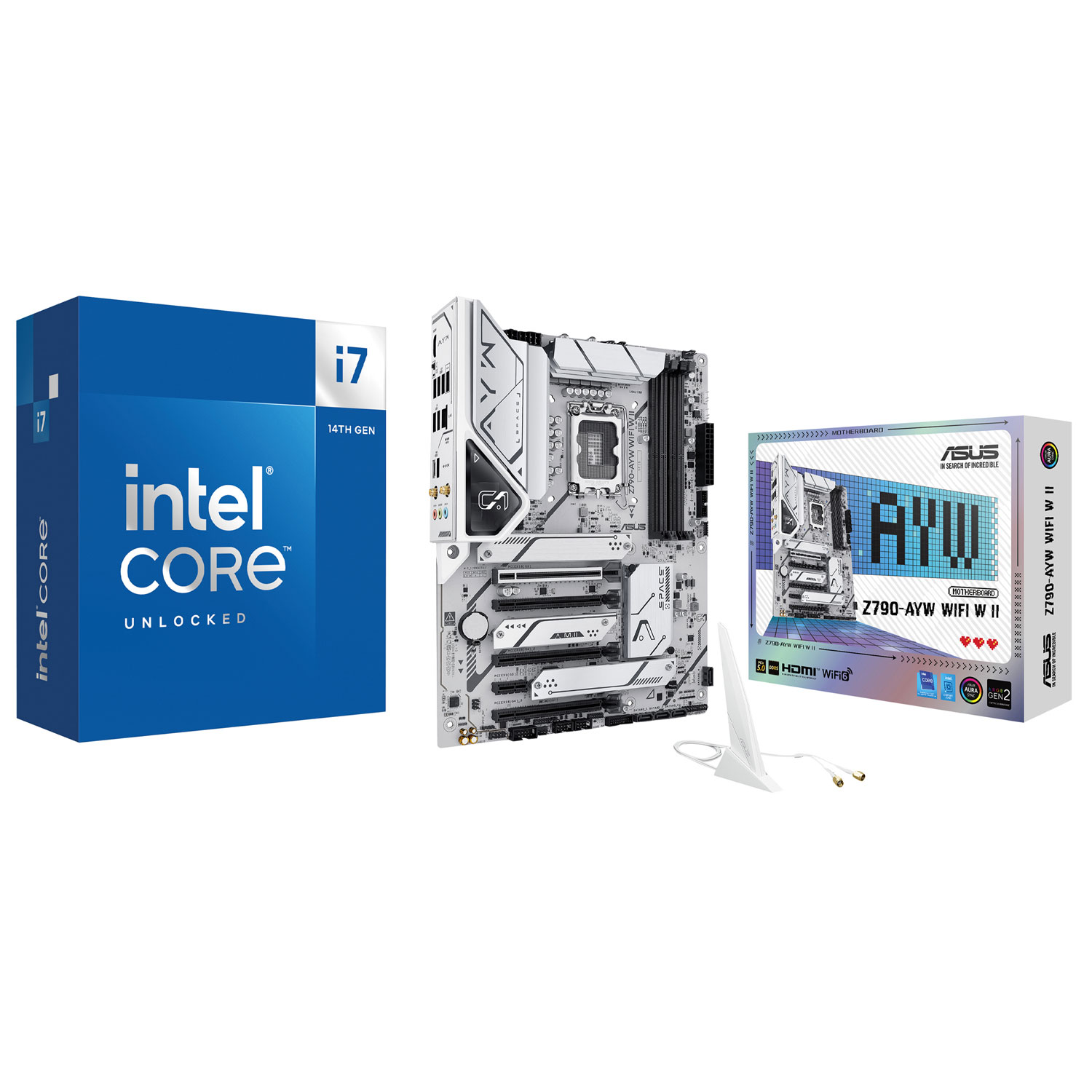 Intel Core i7-14700K Processor with ASUS Z790-AYW WIFI W II