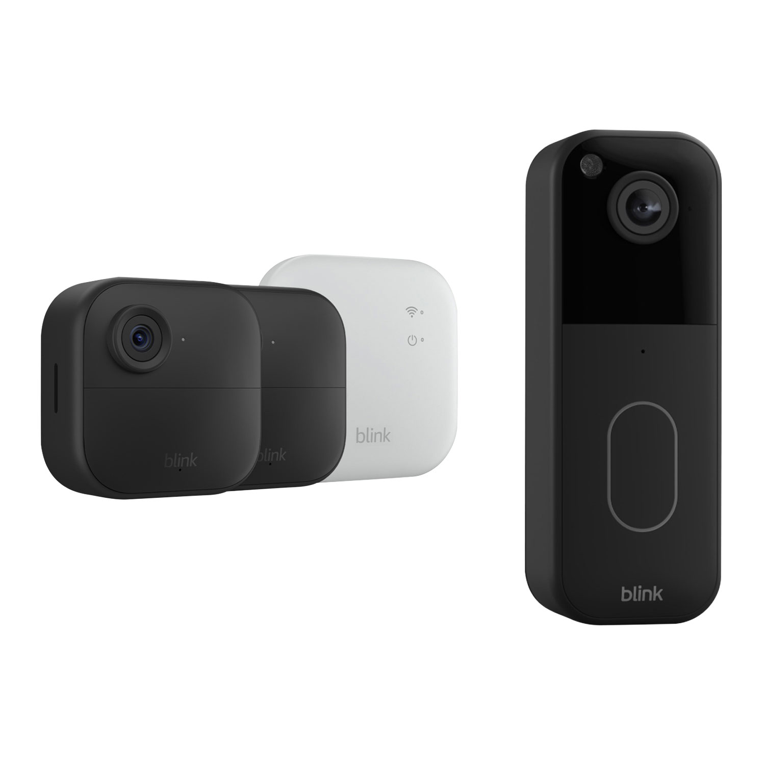 Blink Outdoor 4 Wire-Free 1080p Full HD IP Security Camera System & 1440p Wi-Fi Video Doorbell - Black