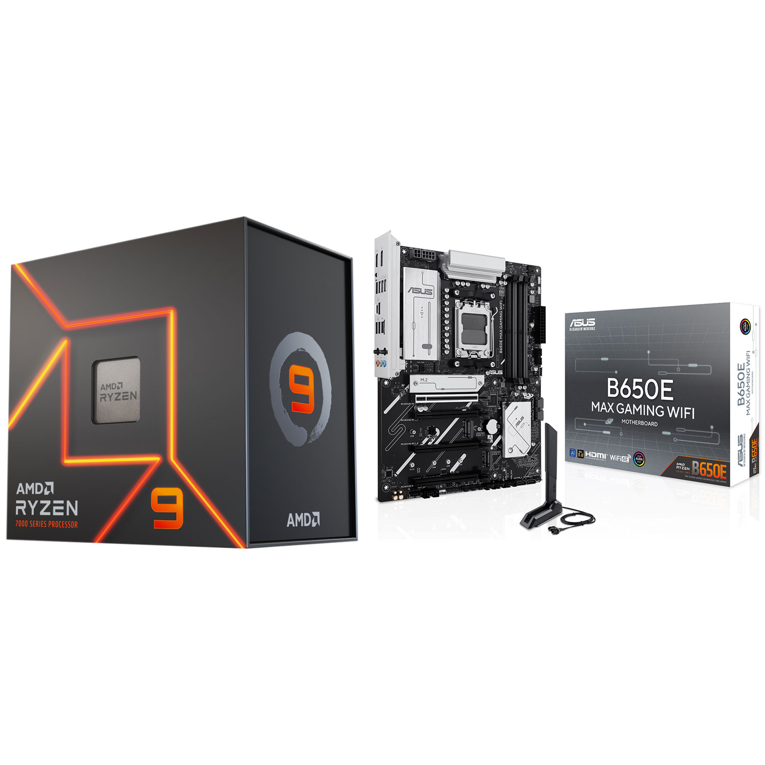 AMD Ryzen 9 7900X 12-Core 4.7GHz AM5 Processor & ASUS B650E MAX Gaming Wi-Fi AMD AM5 DDR5 Motherboard