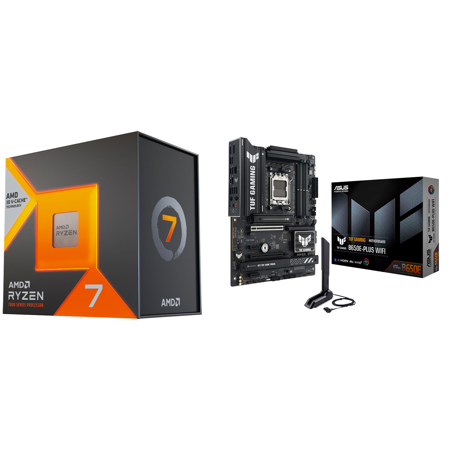 AMD Ryzen 7 7800X3D 8-Core 4.2GHz AM5 Processor & ASUS TUF Gaming B650E-PLUS Wi-Fi 6E AM5 DDR5 Motherboard