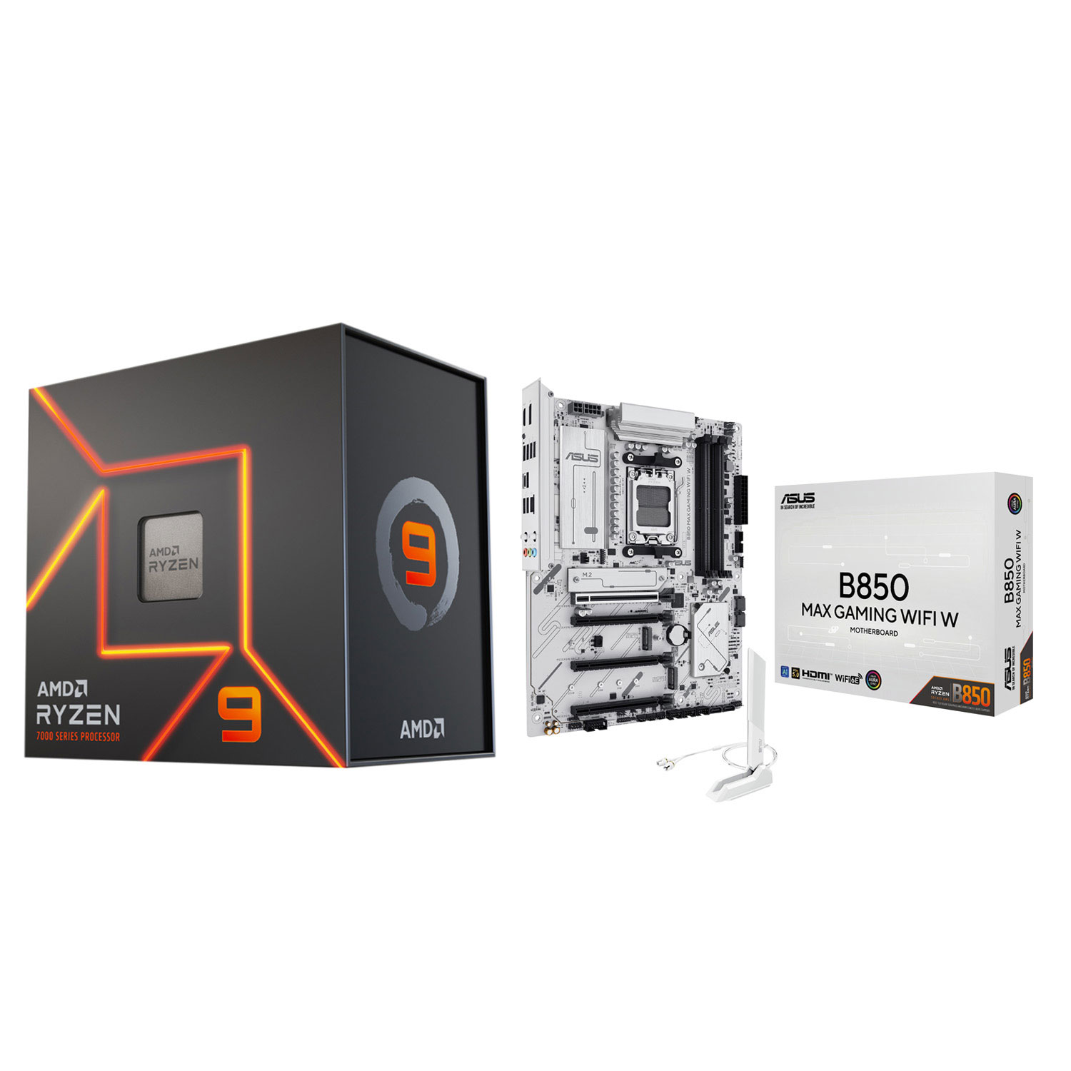 AMD Ryzen 9 7900X 12-Core 4.7GHz AM5 Processor & ASUS B850 Max Gaming WIFI W ATX AM5 Motherboard