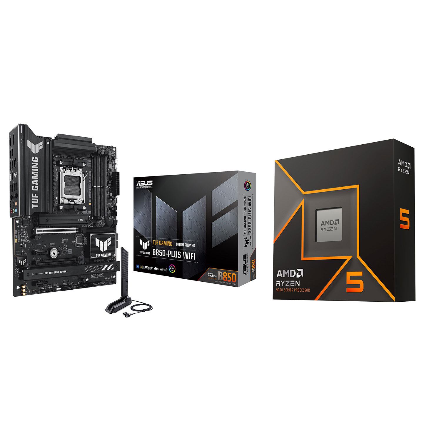 ASUS TUF Gaming B850-Plus Wi-Fi 7 ATX AM5 DDR5 Motherboard & AMD Ryzen 5 9600X 6-Core 5.4GHz AM5 Processor