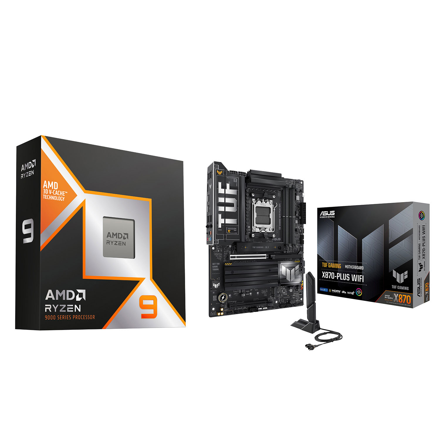 AMD Ryzen 9 9900X3D 12-Core AM5 Processor & ASUS TUF GAMING X870-PLUS Wi-Fi 7 ATX AM5 Motherboard