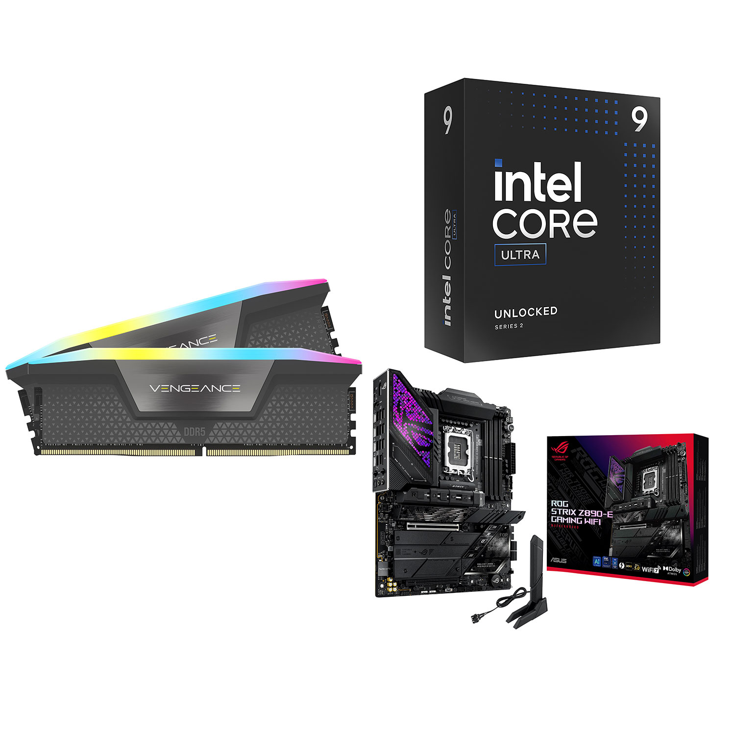 Corsair Vengeance RGB 64GB DDR5 6000MHz Desktop Memory w/ ASUS ROG MAXIMUS Motherboard & Intel Core Ultra 9-285K Processor
