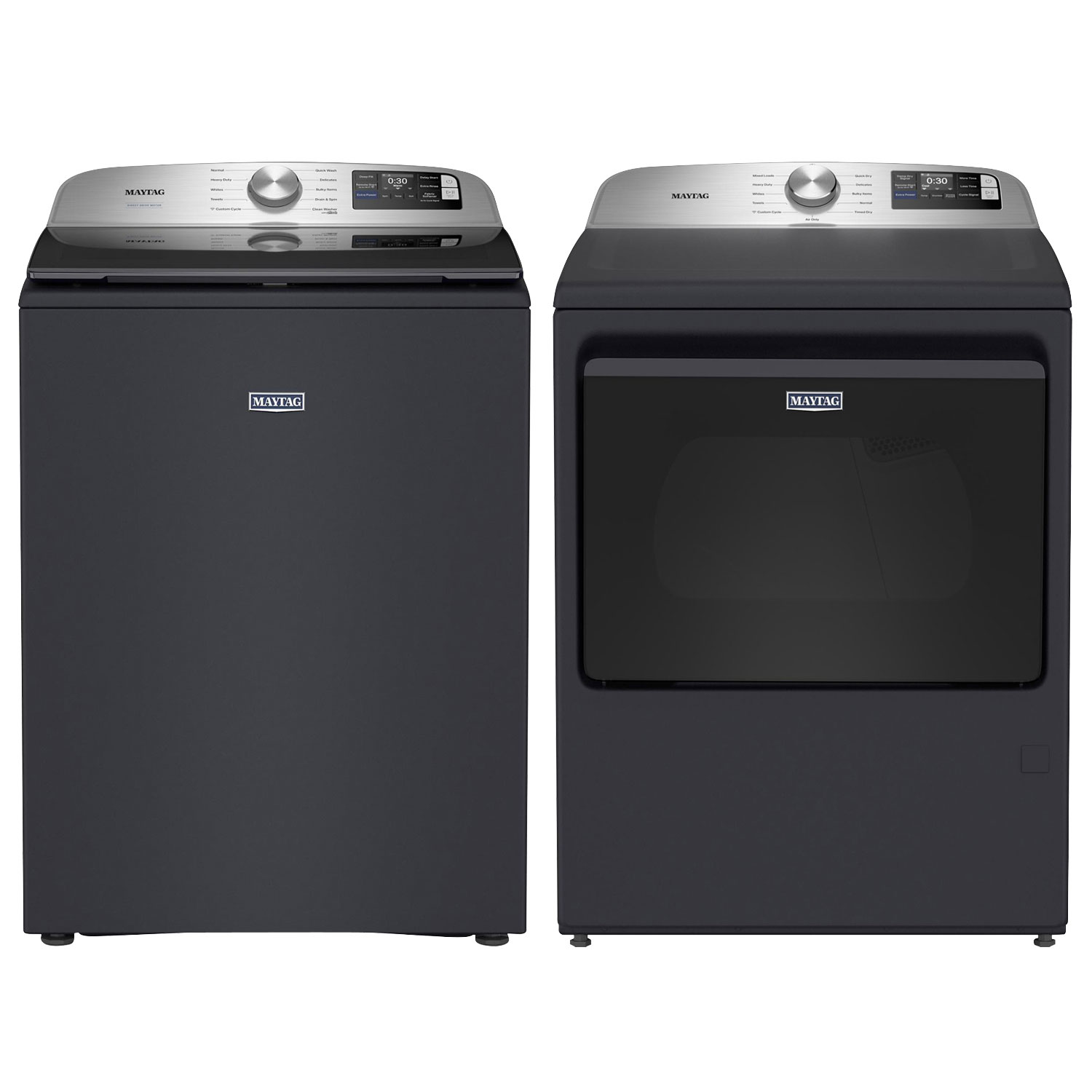 Laveuse à chargement par le haut HE 6 pi³ et sécheuse électrique 7,4 pi³ de Maytag - Acier minuit