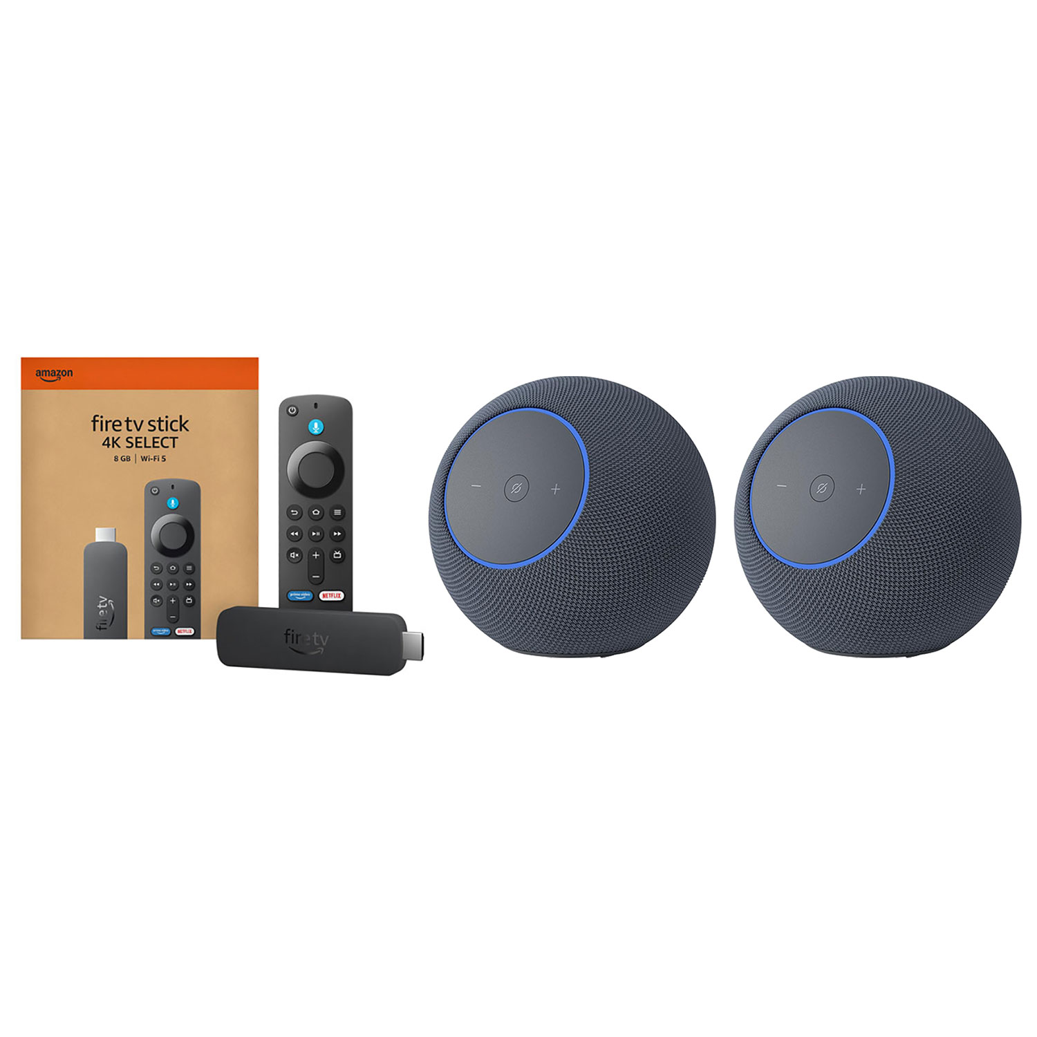 Amazon echo dot max 2個 + fire sticktv 4k Amazon Echo Dot Max Smart Speaker (2-Pair) & Amazon Fire TV Stick