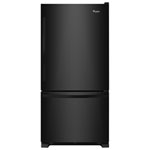 Whirlpool 33" 21.9 Cu. Ft. Bottom Freezer Refrigerator with LED Lighting (WRB322DMBB) - Black-on-Black