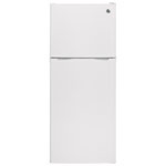 GE 24" 11.6 Cu. Ft. Top Freezer Refrigerator with LED Lighting (GPE12FGKWW) - White