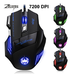 MiiU (TM) T80 Game Gaming Mouse Mice by ZELOTES Professional LED Optical 7200 DPI 7 Button USB Wired for gamer Adjustable DPI