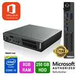 Lenovo ThinkCentre M92p Tiny Desktop, Intel Core i5, 8GB RAM, 250GB HDD, Windows 10 - Refurbished