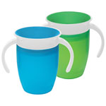 Munchkin Miracle 360-Degree 7 oz. Trainer Cup - 2 Pack - Blue/Green