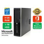 HP Compaq 6300 Pro Desktop, Intel Core i5, 8GB RAM, 1TB HDD, DVD-RW, Windows 10 Pro - Refurbished