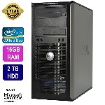 Dell Optiplex 780 Tower, Intel Core2Duo, 16GB RAM, 2TB HDD, DVD-ROM, Win 10H, 1 Year Warranty -- Refurbished