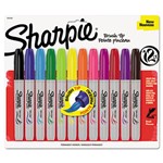 Sharpie 1810704 Permanent Marker Brush Tip Assorted 12-Set