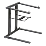 Pyle PLPTS35 Universal Portable Foldable Professional DJ Laptop Stand with Second Accessory Tray