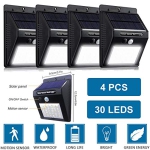 MegaPower (TM) 30 LEDs Waterproof Security Motion Sensor Solar Light 4PCS PACK