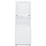 GE Laveuse à agitateur à gaz de taille appartement de 4,4 pi³ et centre de lavage sécheuse de 4,4 pi³ (GUD24GSSMWW) - Blanc