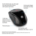 HP X3000 Wireless Mouse - Optical, Bilateral, Black