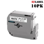 10 PACK EZLabel MK221 M-K221 (9mm x 8m) black on white compatible with P-Touch label maker