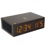 GOgroove BlueSYNC TYM Haut-parleur Bluetooth en bois réel & Réveil avec NFC Raccordement