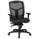 Pro-Line II ProGrid Chaise Ergonomic High-Backed Leather Manager - Charbon