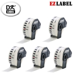 5 PK Brother Compatible DK2214 Narrow Width Tape Continuous Labels 0.47" x 100'