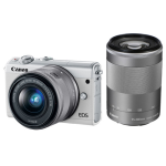 Canon EOS M100 Mirrorless Camera with 15-45mm + 55-200mm Lenses(White)- US Version w/Seller Warranty