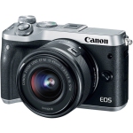 Canon EOS M6 Mirrorless with 15-45mm Lens Silver (International Version w/Seller Provided Warranty)