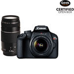 Canon EOS Rebel T100 DSLR Camera with 18-55mm/75-300mm Lenses - Open Box