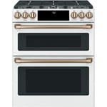 Café 30" 7.0 Cu. Ft. True Convection Double Oven Slide-In Gas Range (CCGS750P4MW2) - White