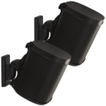 Sanus WSWM22-B1 Support mural pour haut-parleur sans fil réglable pour Sonos One Play:1 Play:3 - Paire/Noir