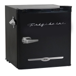 Frigidaire EFR176-BLK 1.6 CU FT Retro Bar Fridge with Side Bottle Opener Black