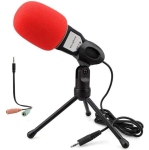 Computer Microphone, Podcast Condenser Microphone, Portable 3.5mm Plug and Play PC Microphone with Tripod Stand for YouTube Recording, Skype, Online Chatting, Podcasting, Gaming