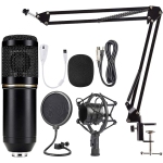 Navor Condenseur Microphone Combo Cardioïde Professionnel PC Kit Mic avec ciseau réglable de suspension Mic et filtre à choc pour enregistrement studio & Radiodiffusion & Jeu