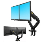 Dual 24” Refurbished Monitors + built-in ErgoMicro Dual-Arm Adjustable Desk Mount w/ USB & Audio hub/passthrough