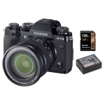 Fujifilm X-T3 Body Black XF16-80mm f4 XF R OIS WR with Fujifilm NP-W126S Battery and Lexar 128GB 633X SDXC Card Package