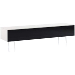 SONOROUS Studio ST-360 Wood and Glass Modern TV Stand with Spike Metal Legs for Sizes up to 75" (with I/R Repeater) - White