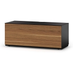 SONOROUS Studio ST-110B Wood and Glass Modern TV Stand with Hidden Wheels for Sizes up to 65" (Comes with I/R Repeater) -Black