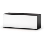 SONOROUS Studio ST-110B Wood and Glass Modern TV Stand with Hidden Wheels for Sizes up to 65" (Comes with I/R Repeater) -Black