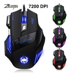 MiiU (TM) T80 Game Gaming Mouse Mice by ZELOTES Professional LED Optical 7200 DPI 7 Button USB Wired for gamer