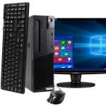 Lenovo M93 Computer with LCD Windows 10 Pro and 512GB SSD Keyboard/Mouse Bundle 22in Monitor (Refurbished)