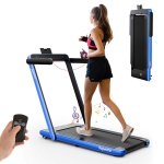 SuperFit 2.25HP 2 in 1 Dual Display Folding Treadmill Jogging Machine Walking Pad w/ Bluetooth Speaker