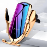 Wireless Car Charger for Smartphones iPhone Android with Qi technology, Automatic Smart Infrared Sensor, Air vent phone holder