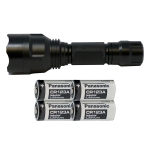 Cree XP-E LED - 300 Lumens Flashlight (S02) + 4 x Panasonic CR123 Batteries