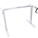 Standing Desk, Manual Crank Adjustable Height Sit-Stand Frame (White)