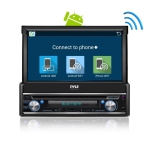 Pyle Single DIN Android Stereo Receiver System with Pop-Out Touchscreen, GPS Navigation, Bluetooth & WiFi Streaming (PL7ANDIN)