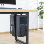 MotionGrey Under Desk Computer Mount CPU, Under Desk PC Mount, PC Holder adjustable height Swivelling 360 for PC Mount tower - Black