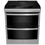 GE Profile 30" 6.7 Cu. Ft. Double Oven 5-Element Slide-In Electric Range (PCS980YMFS) - Stainless