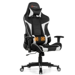 Goplus Massage Gaming Chair Reclining Swivel Racing Office Chair w/Lumbar Support